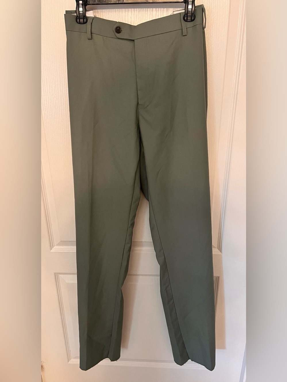 Men's Olive Green Straight-Leg Pants